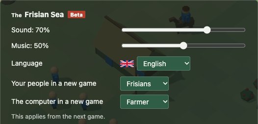 The menu of the game with the choice The computer in a new game.